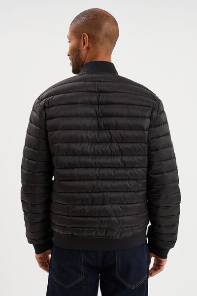 Doudoune l&eacute;g&egrave;re d&eacute;perlante col teddy noir homme