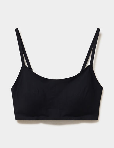 Soutien-gorge brassi&egrave;re bandeau padd&eacute; noir femme