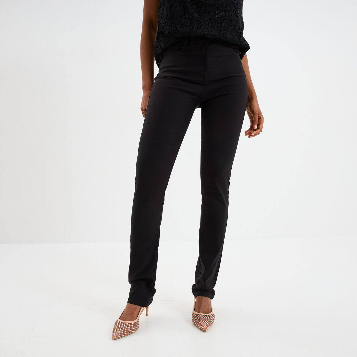 Pantalon stretch taille haute Mosquitos noir femme
