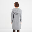Gilet long à capuche manches longues gris femme