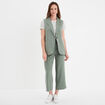 Veste blazer sans manches vert kaki femme