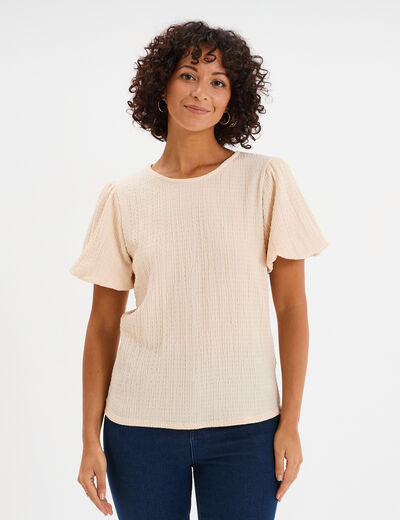 T-shirt manches courtes ballons sable femme