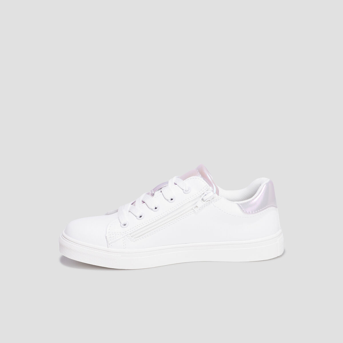 Tennis basses zippées Liberto blanc fille