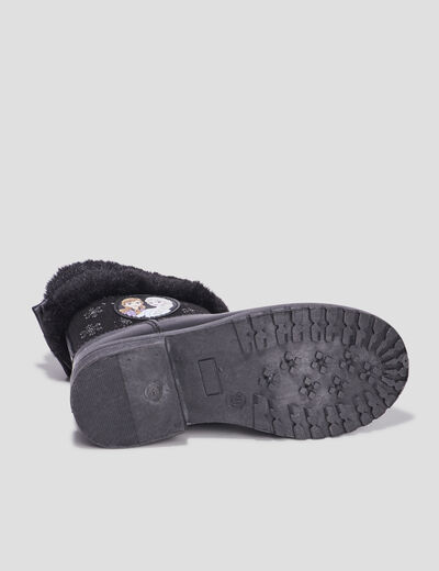 Bottes Reine des neiges noir fille