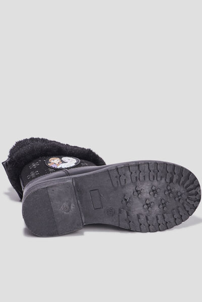 Bottes Reine des neiges noir fille