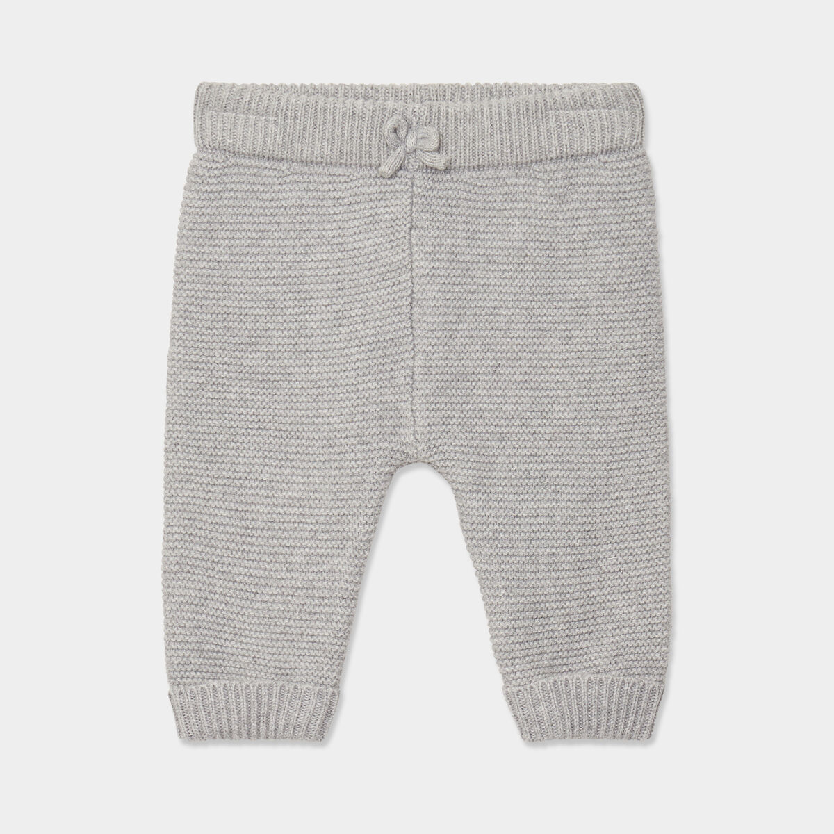 Pantalon tricot coton gris clair b&eacute;b&eacute;