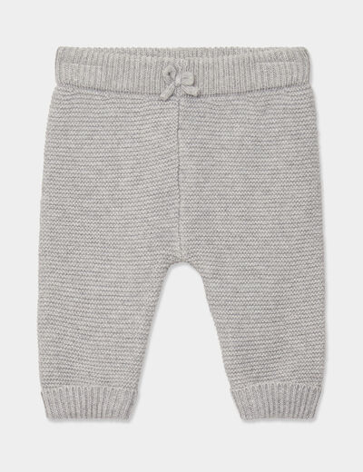 Pantalon tricot coton gris clair b&eacute;b&eacute;