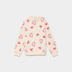 Sweat col rond manches longues ecru fille