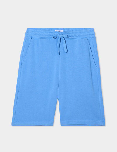 Short de jogging en molleton bleu homme