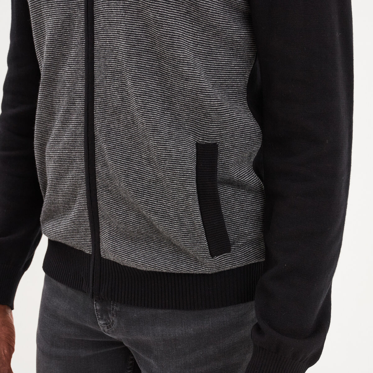 Sweat zippé à capuche coton Liberto noir homme
