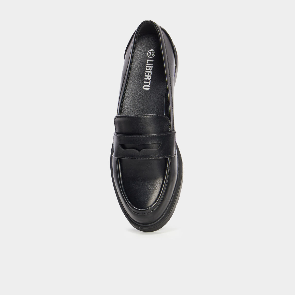 Mocassins semelle épaisse crantée noir femme