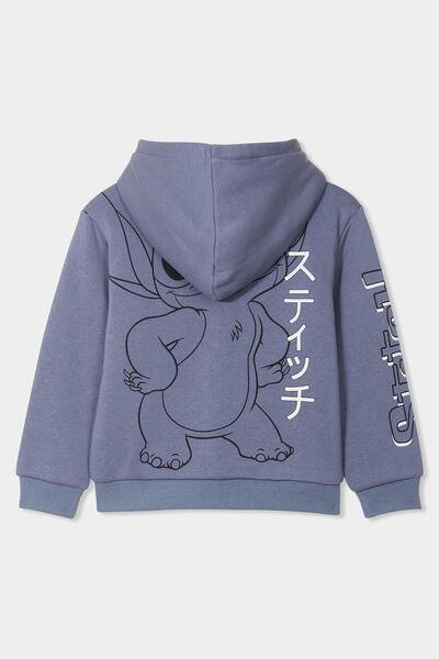 Gilet doubl&eacute; &agrave; capuche Stitch gris fonc&eacute; fille