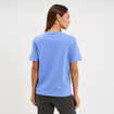 T-shirt col rond manches courtes coton bleu lavande femme