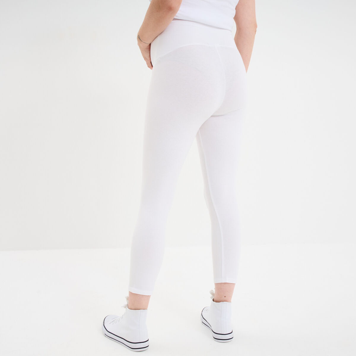 Legging 7/8ème grossesse blanc femme maternité
