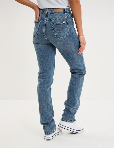 Jeans regular 5 poches coton denim stone femme