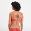 Soutien-gorge triangle paddé dentelle rose framboise femme