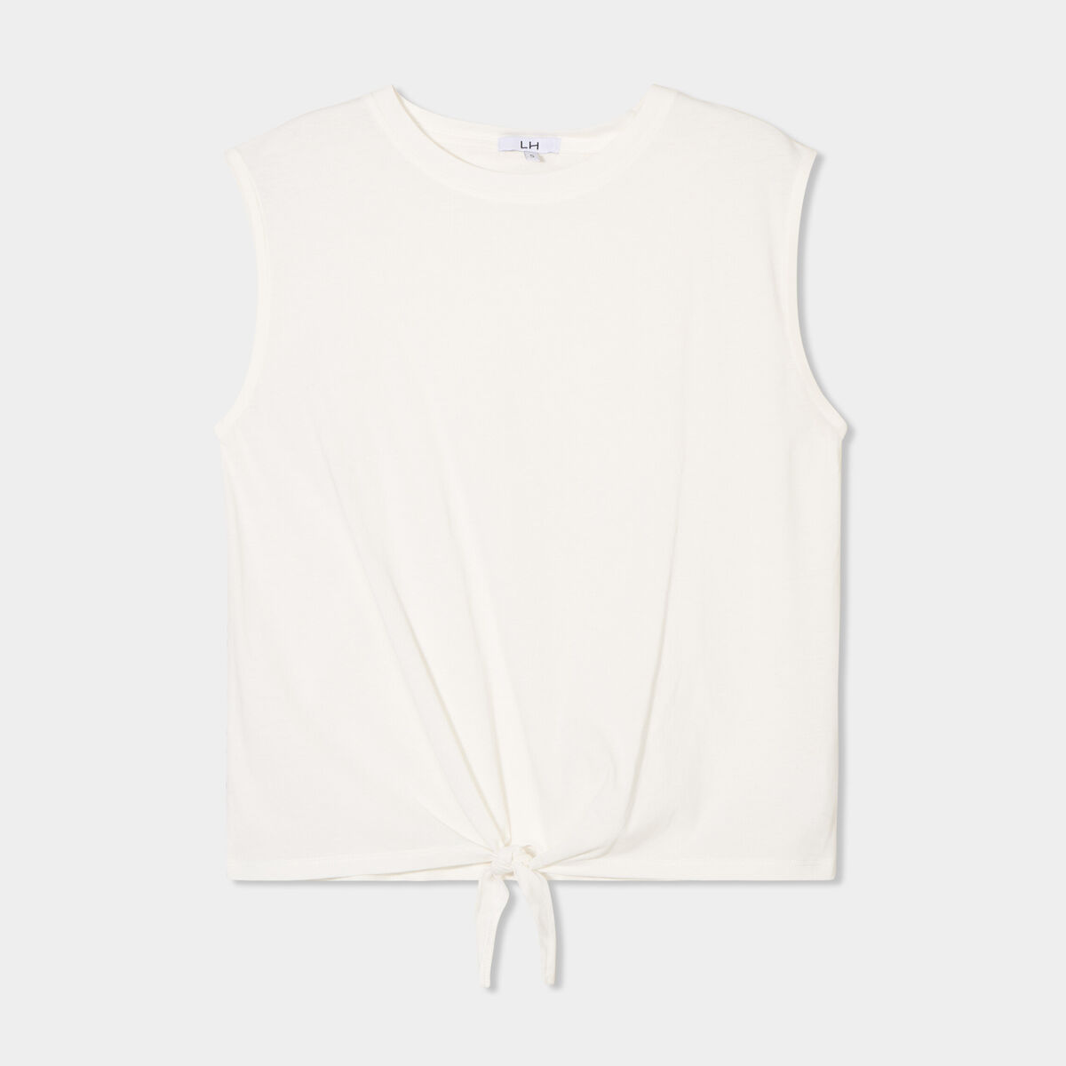 Débardeur noué sans manches coton blanc femme
