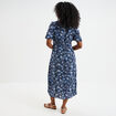 Robe longue empire taille smockée Creeks bleu marine femme