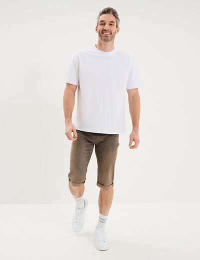 Bermuda short en jean regular denim gris homme