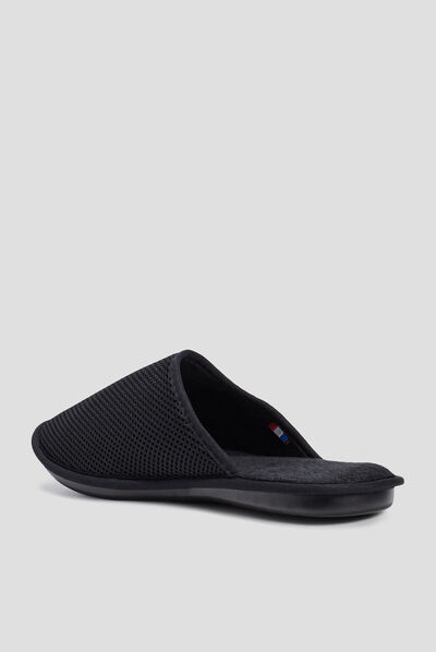 Chaussons mules noir homme