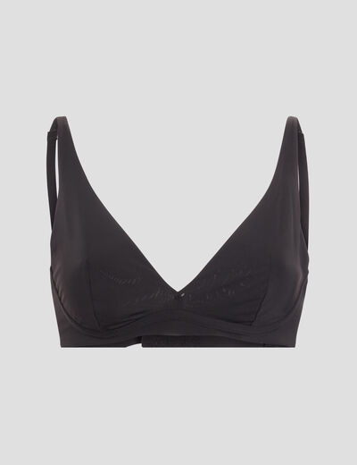 Soutien-gorge triangle microfibre noir femme