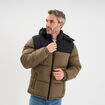 Doudoune d&eacute;perlante &agrave; capuche amovible taupe homme
