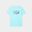 T-shirt col rond manches courtes coton bleu turquoise homme