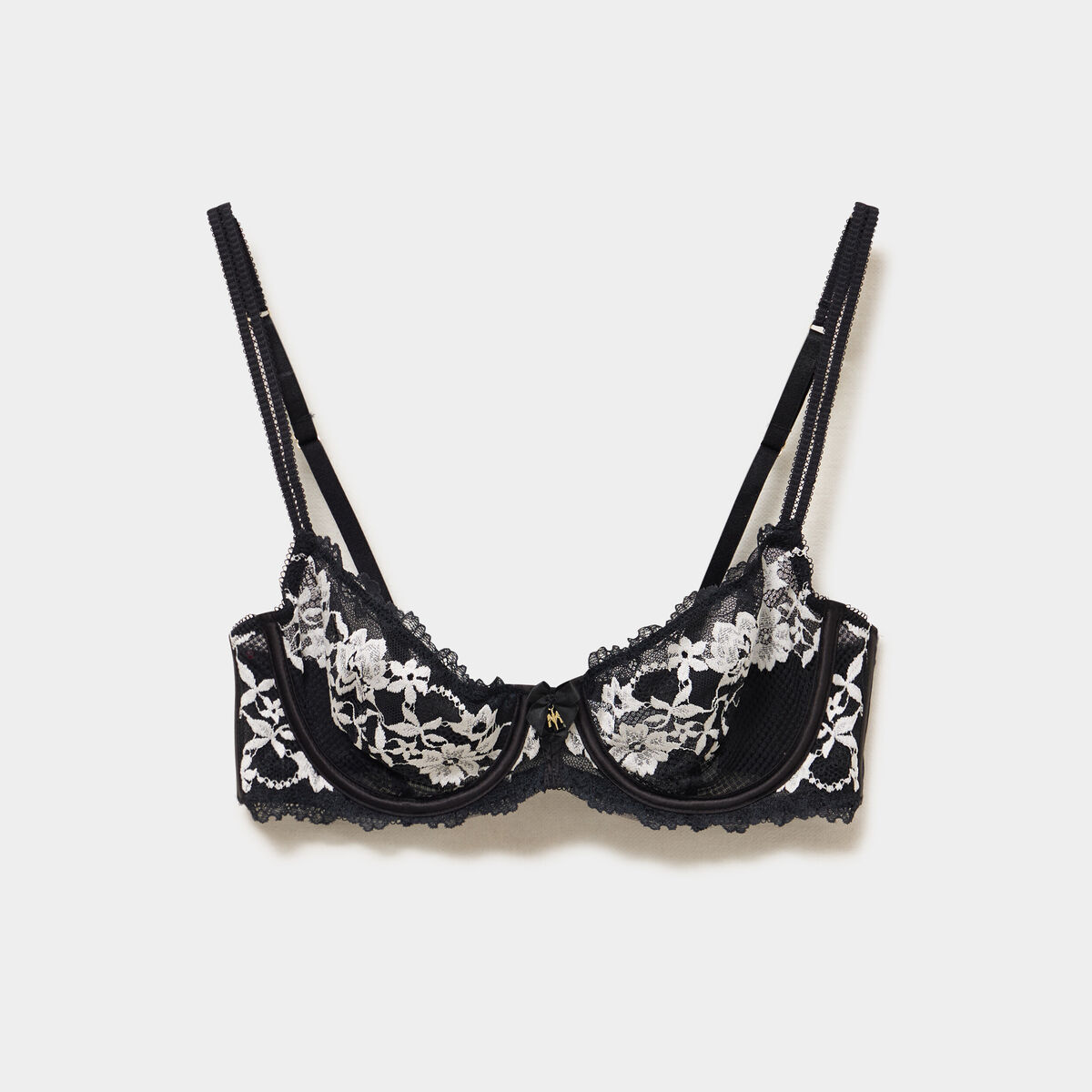 Soutien-gorge corbeille avec dentelle noir femme
