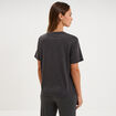 T-shirt col rond manches courtes coton gris fonc&eacute; femme