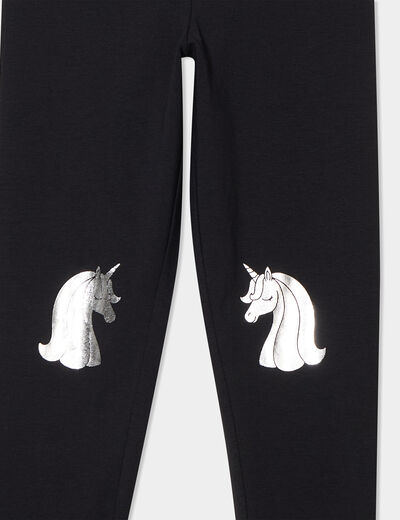 Legging en maille coton noir fille