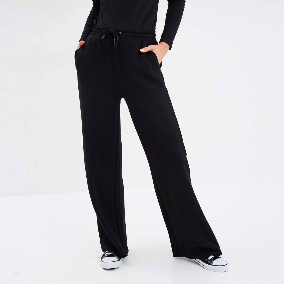 Pantalon de jogging large noir femme