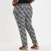 Pantalon fluide taille élastiquée noir femme grande taille