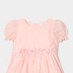 Robe manches ballons d&eacute;tails fleurs rose clair b&eacute;b&eacute; fille