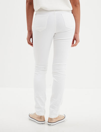 Pantalon slim taille standard blanc femme