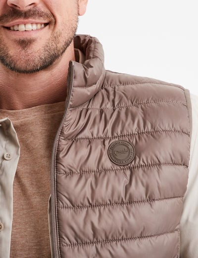 Doudoune sans manches l&eacute;g&egrave;re d&eacute;perlante taupe homme