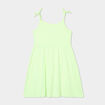 Robe courte bretelles nou&eacute;es &eacute;vas&eacute;e jaune fluo fille