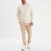 Sweat molleton col rond ecru homme