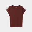 T-shirt manches courtes gaze de coton bordeaux femme grande taille