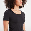 T-shirt cropped cintré col rond noir femme