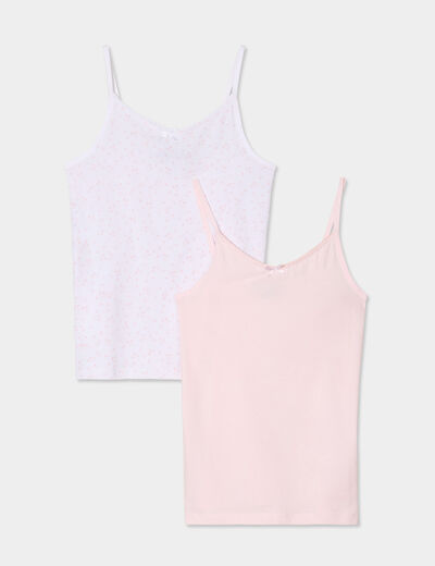 Lot 2 brassières débardeurs coton ivoire fille