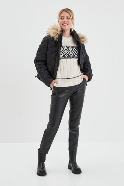 Pull avec torsades Liberto ecru femme