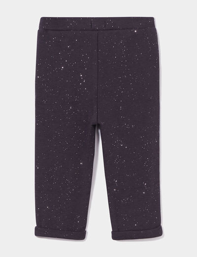 Pantalon doublé à paillettes gris foncé bébé fille