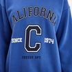 Sweat oversize printé col rond Creeks bleu electrique femme