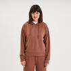 Sweat hoodie manches longues &agrave; capuche marron femme