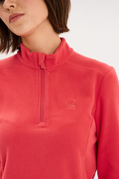 Sweat polaire col camionneur rose femme