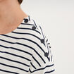 T-shirt manches 3/4 boutons &eacute;paules ecru femme grande taille