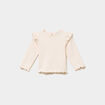 T-shirt c&ocirc;tel&eacute; volants aux &eacute;paules creme b&eacute;b&eacute; fille