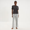 Pantalon de pyjama droit coton noir femme