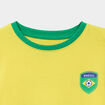T-shirt maillot de football Br&eacute;sil coton jaune fille