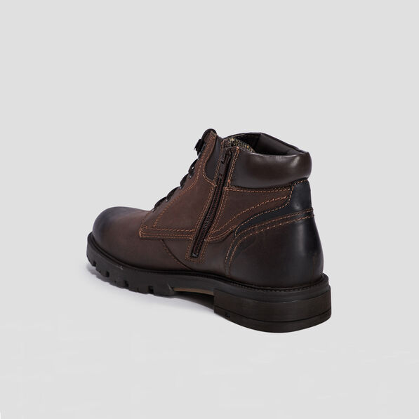 Bottines crantées en cuir marron homme